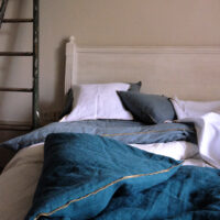 Nappe / Plaid Lin Paon (bleu vert) h250 x 160 cm - Thumbnail Image 3