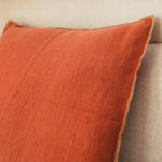 coussin lin orange