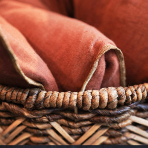 Nappe / Plaid Lin couleur Tomette h250 x 160 cm