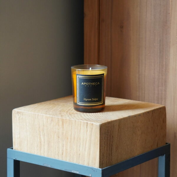 bougie en verre senteur NIGRUM TULIPA ambre Apotheca Paris