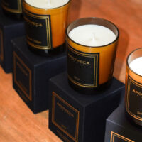 Nouvelle collection APOTHECA PARIS bougies en verre ambré